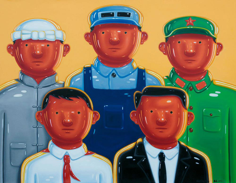 沈敬东 工农兵学商 布面 油画 -艺术搜索_张雄艺术网