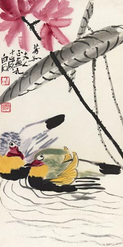 926 齐白石(1863-1957) 荷花鸳鸯