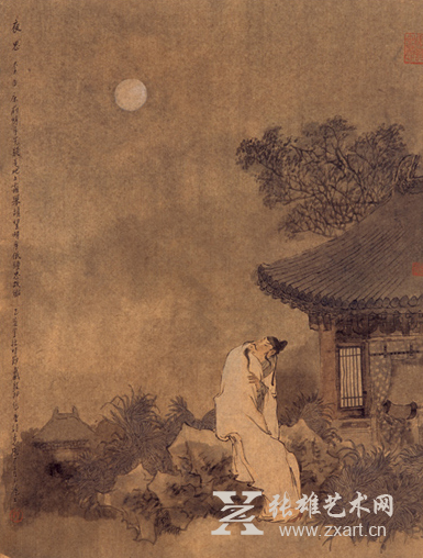 戴敦邦 《静夜思图》 戴敦邦 《静夜思图》