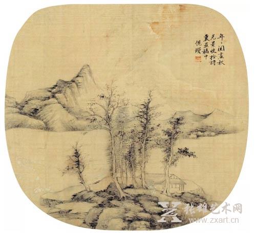 倪瓒 山水团扇 倪瓒 山水团扇