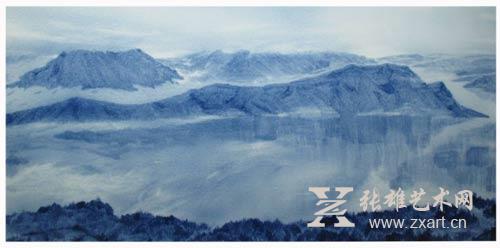 赵传玉水墨青花作品《路过的风景》