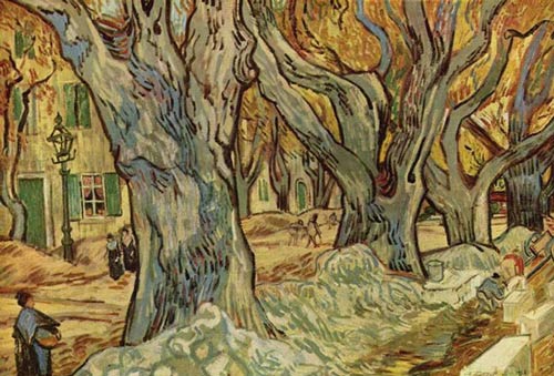 克利夫兰所藏的凡高于1889年创作的《大梧桐树(圣雷米的修路者)》