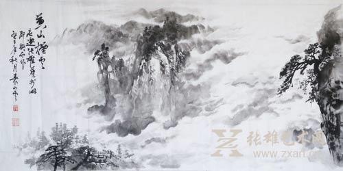胡曾宁的《黄山烟雨》张雄艺术网3D拍卖以3.08万元人民币成交 胡曾宁的《黄山烟雨》张雄艺术网3D拍卖以3.08万元人民币成交