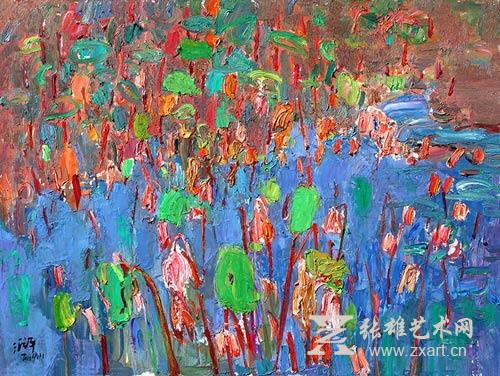 张立平作品《晚秋荷塘》 张立平作品《晚秋荷塘》