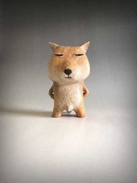 日本雕塑家低调奢华有内涵的萌系木雕小动物