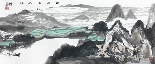 李肇瑜 《江岸春风起 》 80x33cm 李肇瑜 《江岸春风起 》 80x33cm