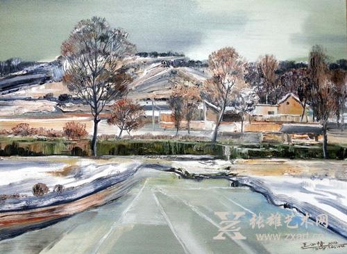 王心悟 | 《隆德暖雪》 | 布面油画 | 81 x 60cm | 2014年 王心悟 | 《隆德暖雪》 | 布面油画 | 81 x 60cm | 2014年