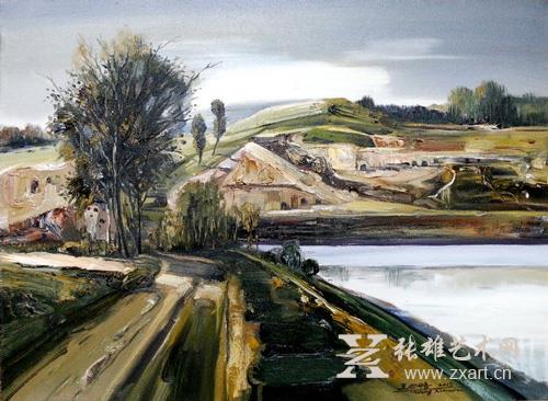 王心悟 | 《陇西渭水》 | 布面油画 | 81 x 60cm | 2015年 王心悟 | 《陇西渭水》 | 布面油画 | 81 x 60cm | 2015年